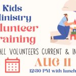 Kids Ministry Volunteer Training 8/11 at Noon – 2:00 PM Thumbnail