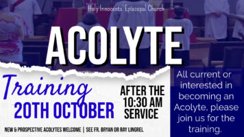 Acolyte Training October 20th Featured Image