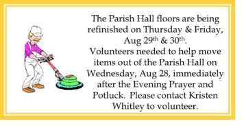 Parish Hall Floor Refinishing Volunteers Needed 8/28 Featured Image